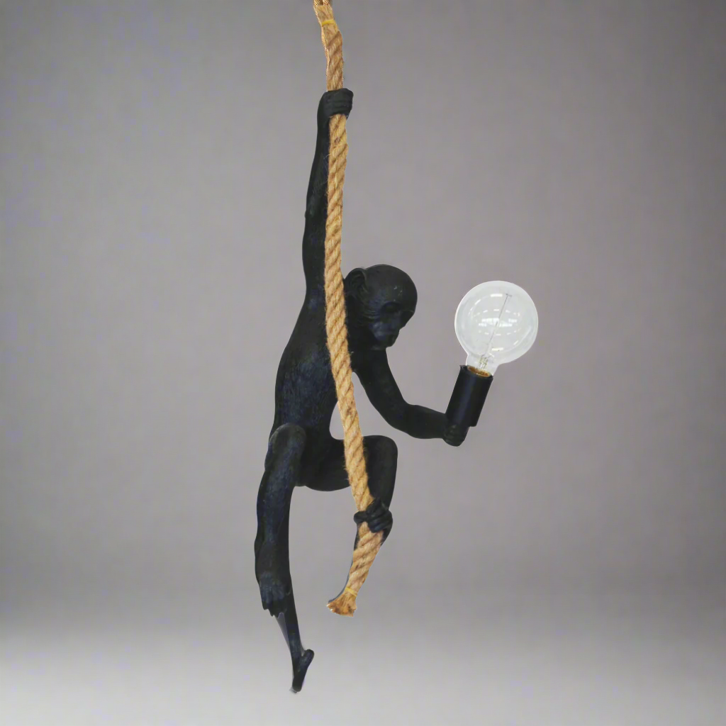 Resin Monkey on Rope Hanging Light - Black
Unleash the wild side of your interior design with the breathtaking Resin Monkey on Rope Hanging Light, a unique and captivating piece that adds a touch of adventure to any room.
Design Features:
Size: 70-80cm (Height)
Expertly crafted from high-quality resin
Beautifully detailed monkey perched on rope design
Black finish adds sophistication and elegance
Interior Style:
Complements bohemian, eclectic, and modern interior styles
Adds a touch of whimsy 