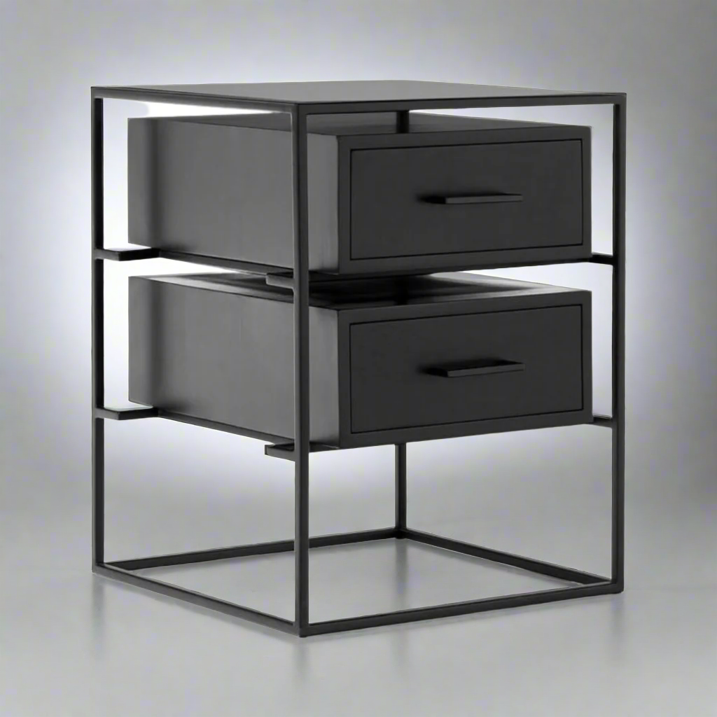 Riverview Metal Pedestal
Elevate Your Bedroom with Style and Functionality
Discover the perfect blend of style and functionality with our Riverview metal pedestal, expertly crafted with high-quality sealants and finishes. This versatile bedside pedestal is designed to fit seamlessly into any bedroom, providing ample storage without compromising on style.