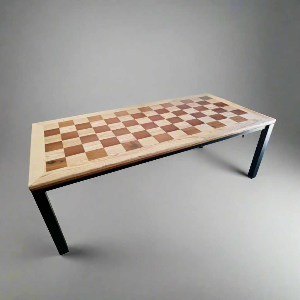Chess Oak and Kiaat  Corner Leg Table
