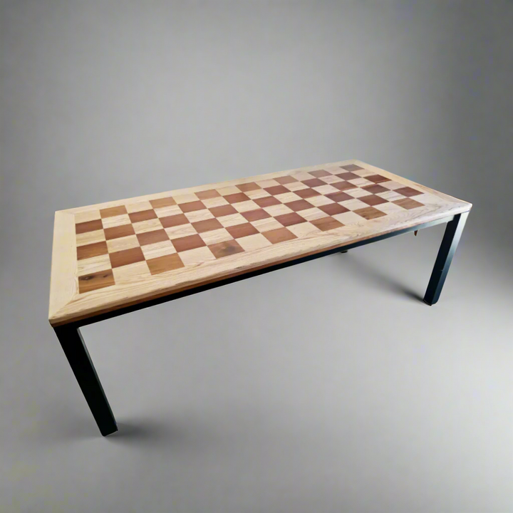 Chess Oak and Kiaat  Corner Leg Table