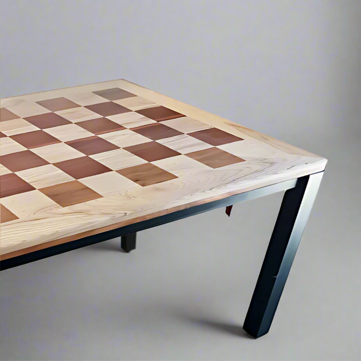 Chess Oak and Kiaat  Corner Leg Table