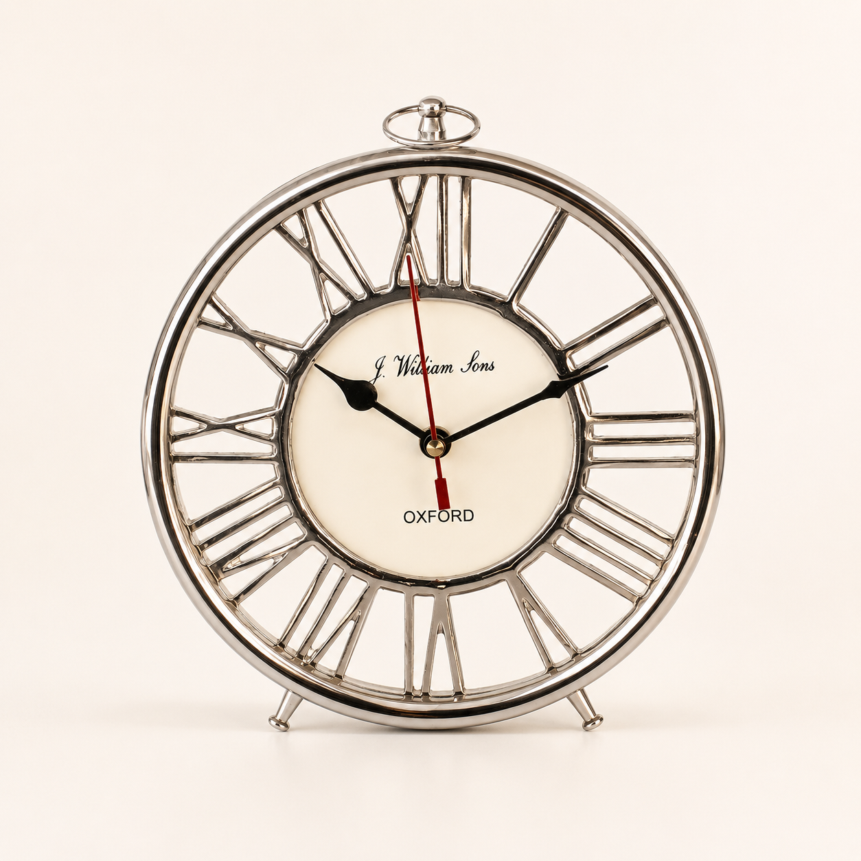 Elegant 80cm scalloped wall clock featuring bold Roman numerals and timeless Grand Station vintage styling.