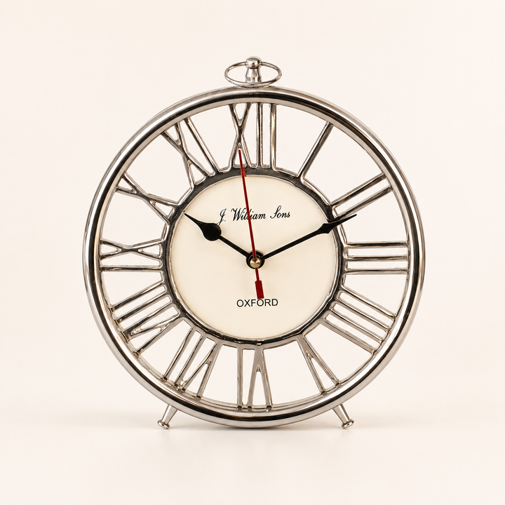 Elegant 80cm scalloped wall clock featuring bold Roman numerals and timeless Grand Station vintage styling.