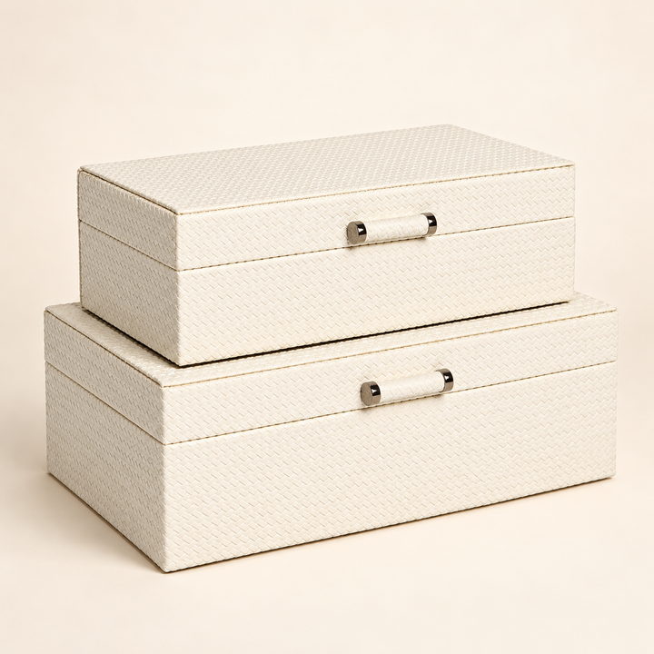 Shagreen Box Ivory – Set of 2