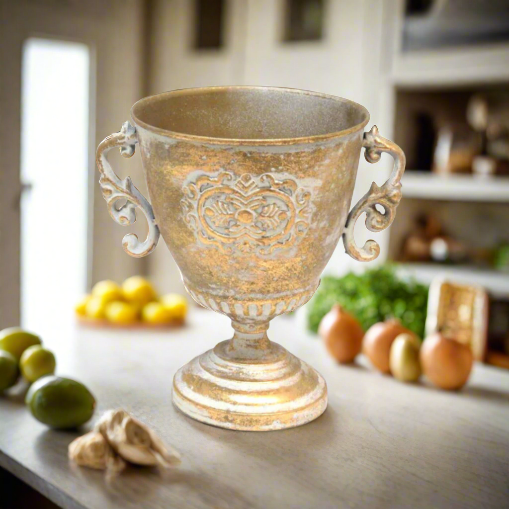 Add a Touch of Elegance with the Solo Pot
Elevate your home decor with the Solo Pot, a stunning multi-functional piece made of antique gold metal. This beautifully crafted pot is perfect for adding a touch of sophistication to any room.