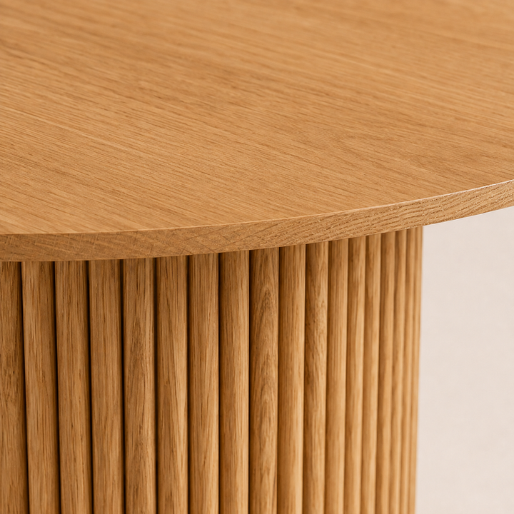 Handcrafted 1300 mm round oak dining table by Unique Boys