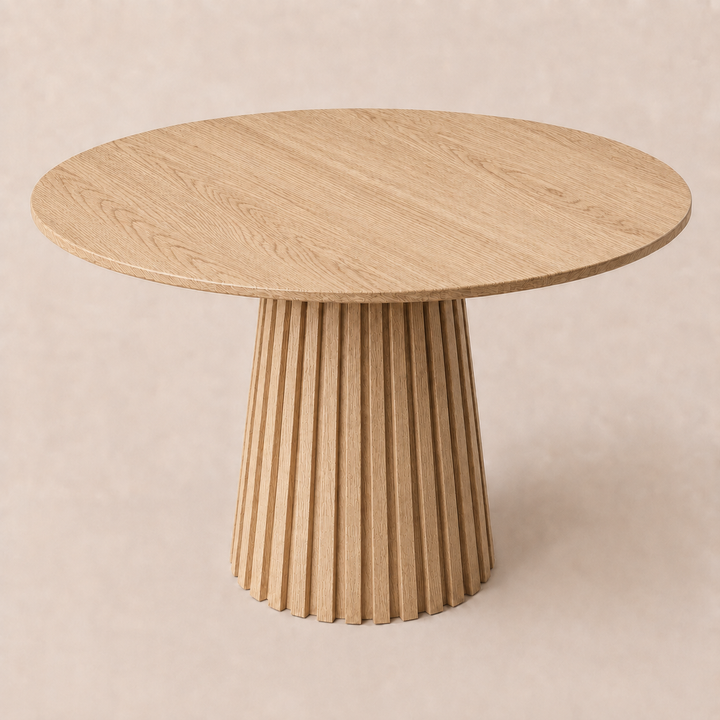 Bespoke 1300 mm solid oak round dining table in South Africa