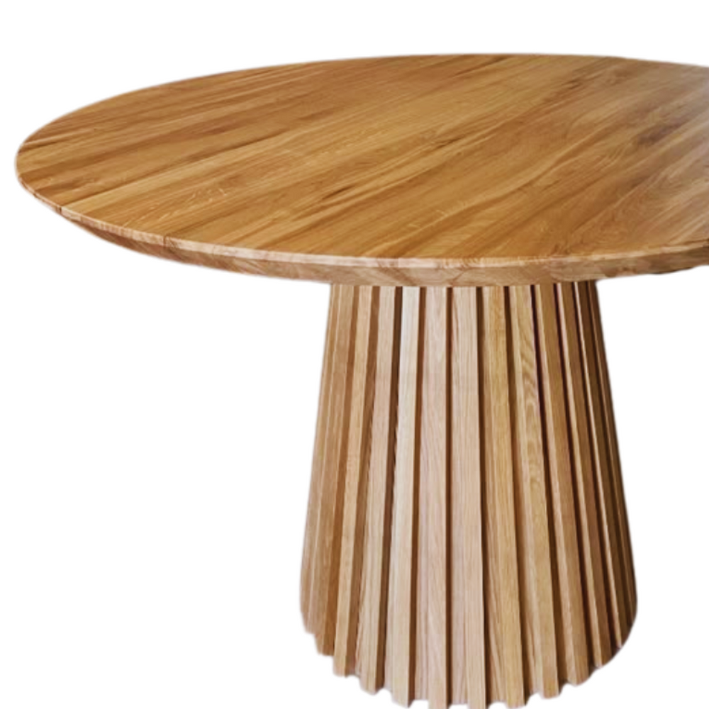 Sussex Oak Slatted Round Dining Table
Elevate your dining experience with our stunning Sussex Oak Slatted Round Dining Table, crafted from high-quality Solid Oak . This elegant and sophisticated table is perfect for creating lasting memories with family and friends.Unique Boys.