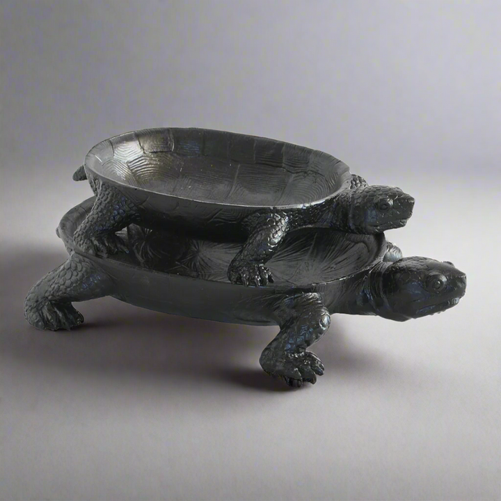 Resin turtle platter black set 2