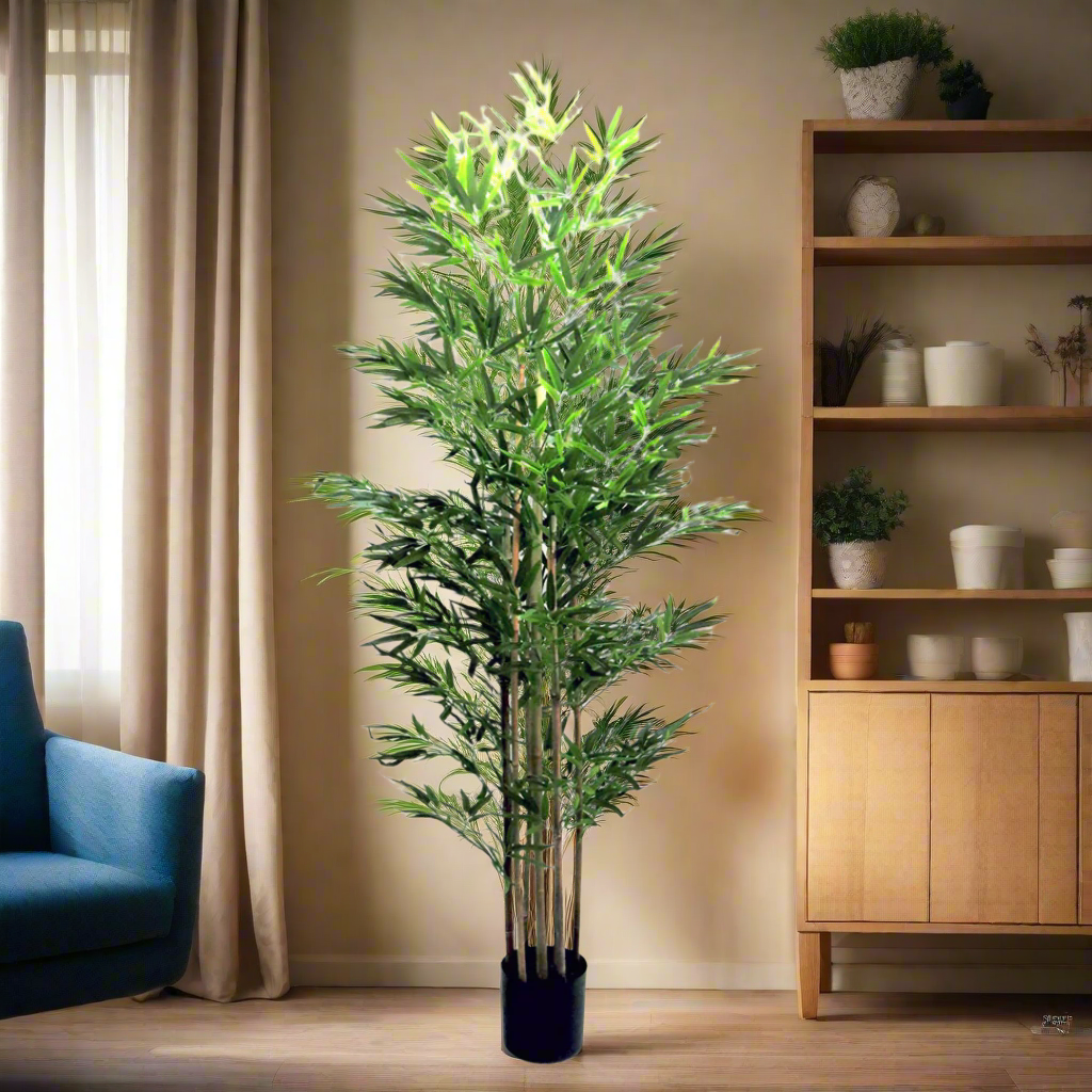 Trunk Bamboo Plant
Enhance your space with our Trunk Bamboo Plant, standing at 190cm in height and featuring 7 bamboo trunks. Enjoy the calming and air-purifying benefits of this beautiful plant.