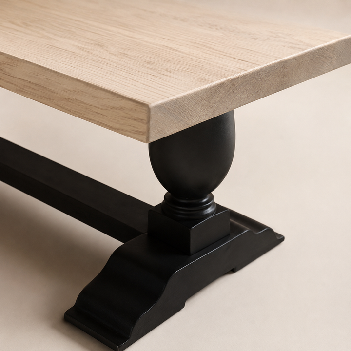 Solo turned-leg dining table with a Rubio Monocoat finish