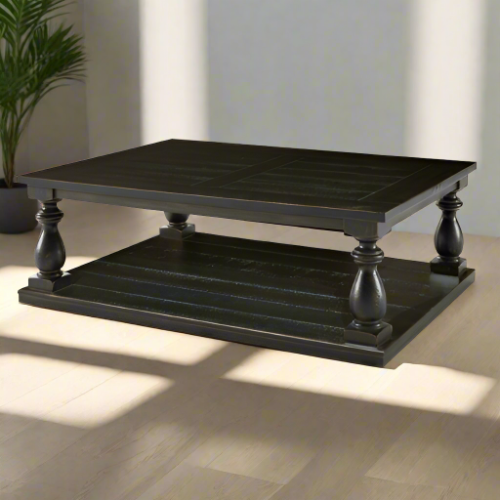 La Rochelle coffee table ash black sealant 1200 x 800 x 500 mm h