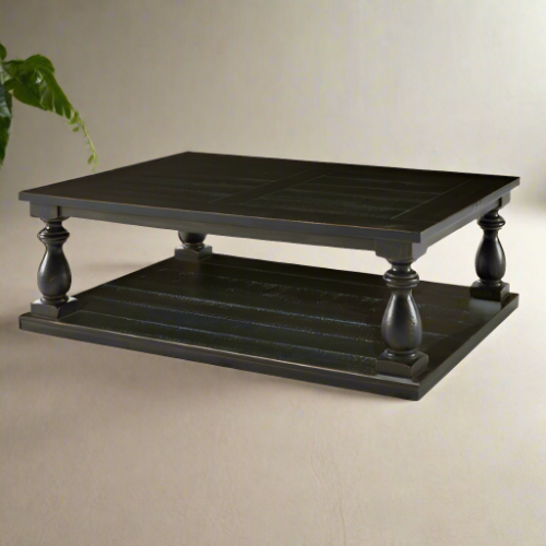 La Rochelle coffee table ash black sealant 1200 x 800 x 500 mm h
