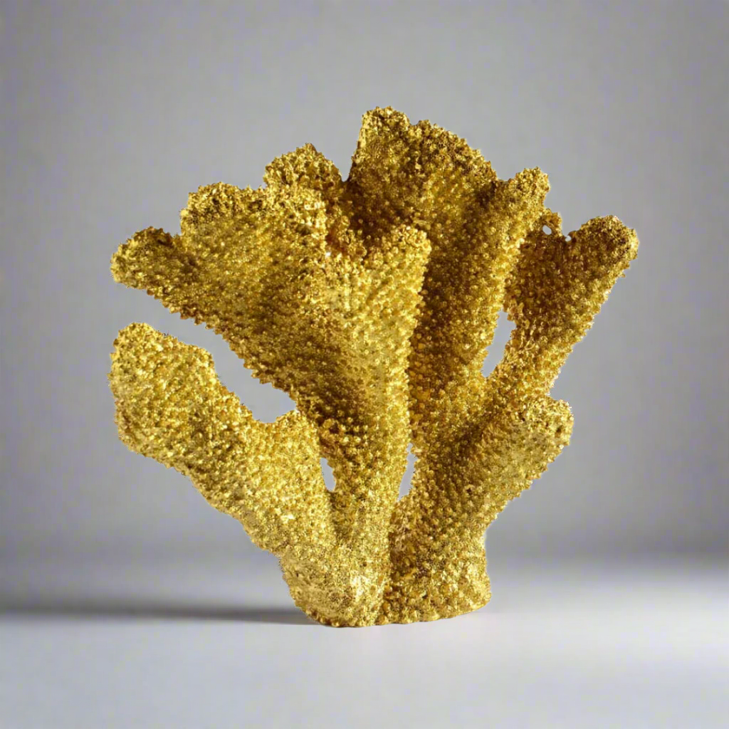 Coral Ear Gold Earrings