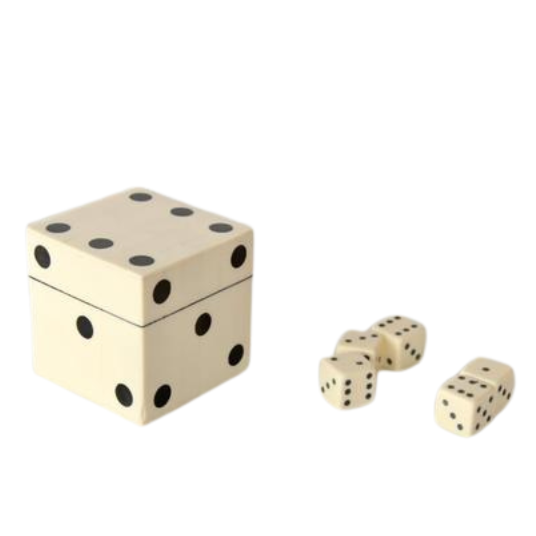White Box with 5 Dice Game
The White Box with 5 Dice is a compact, fun, and versatile gift suitable for anyone who enjoys board games, puzzles, or simply rolling dice for entertainment. The box itself is green and measures 8 x 8 x 8cm, making it easy to store in a drawer or on a shelf. www.uniqueboys.co.za