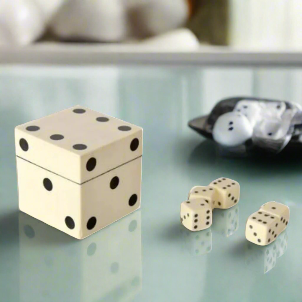 White Box with 5 Dice Game
The White Box with 5 Dice is a compact, fun, and versatile gift suitable for anyone who enjoys board games, puzzles, or simply rolling dice for entertainment. The box itself is green and measures 8 x 8 x 8cm, making it easy to store in a drawer or on a shelf. www.uniqueboys.co.za