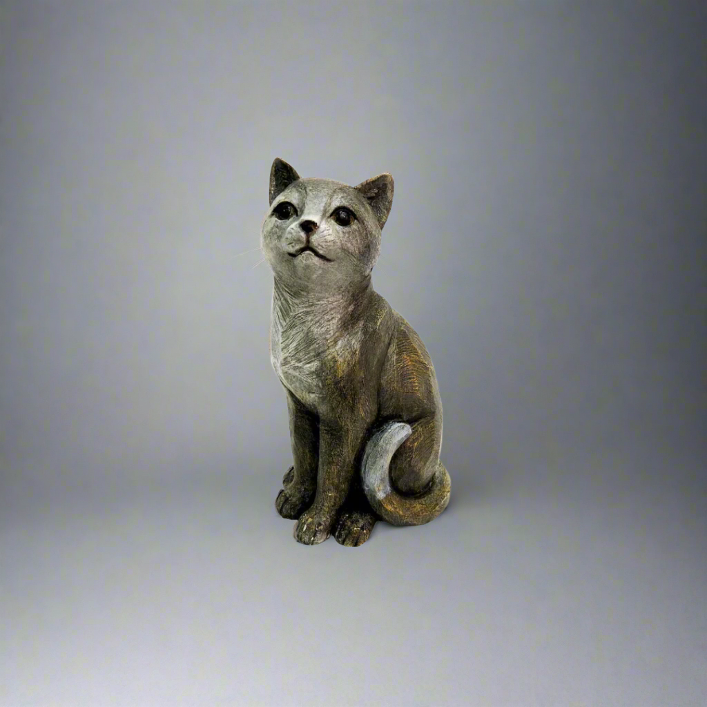 Product Description: Zilla Cat
Elevate your home decor with the stunning Zilla Cat, a one-of-a-kind grey-toned decorative piece. Standing 29cm high, this charming cat decor is sure to make a statement and add a touch of unique style to any room.