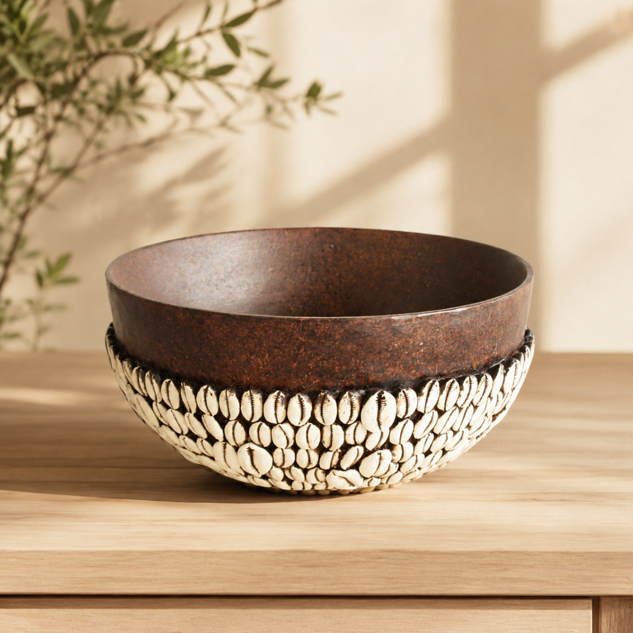 AFRICAN BOWL WITH CORIE SHELLS DESIGN 14X30CM lifestyle view