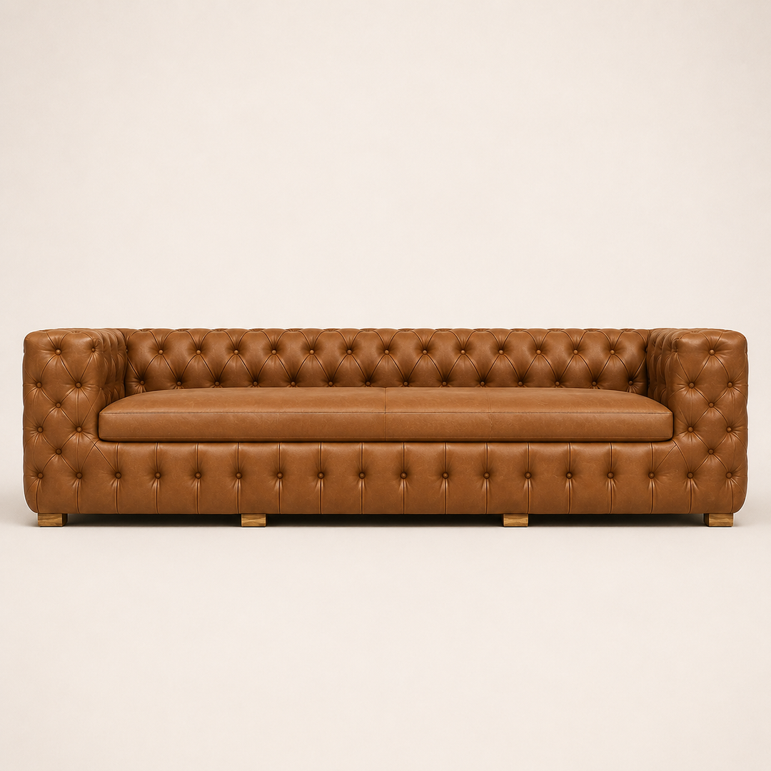 Alaska Fully Buttoned  Couch - side profile