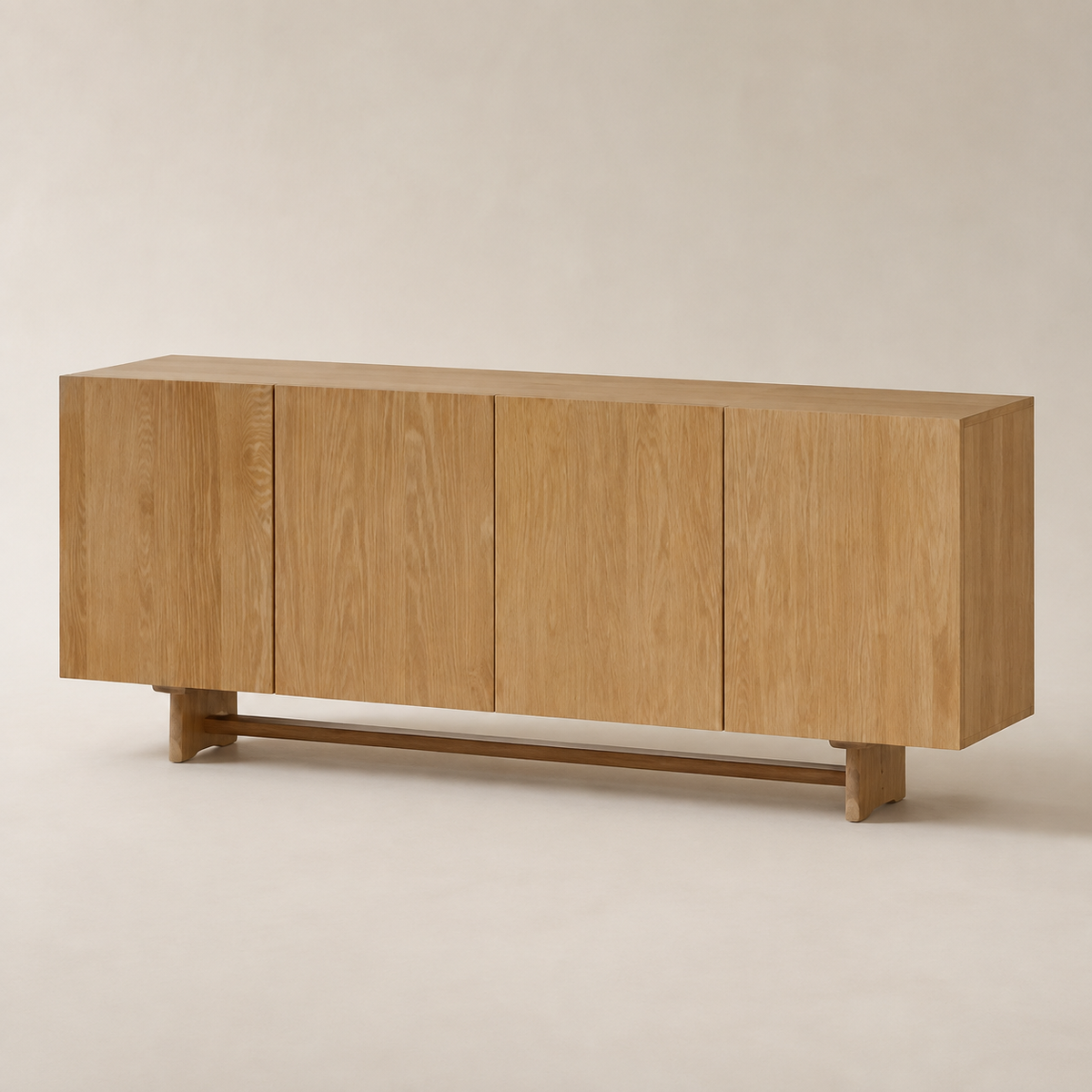Alexandria Oak server — opposite three-quarter view