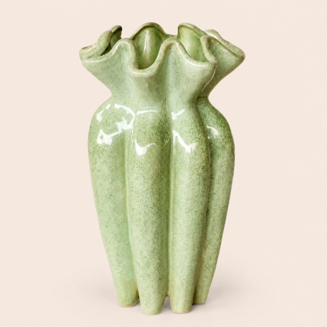 Aqua Green Fluted Ceramic Vase catalogue view