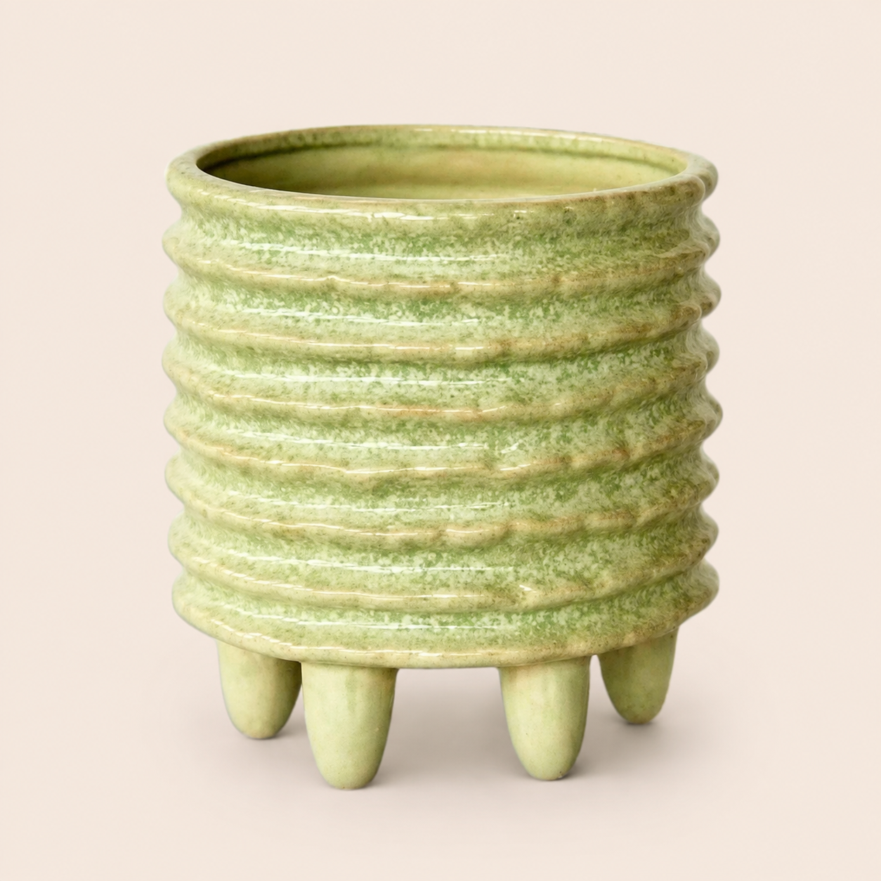 Aqua Green Ceramic Planter On Feet catalogue view