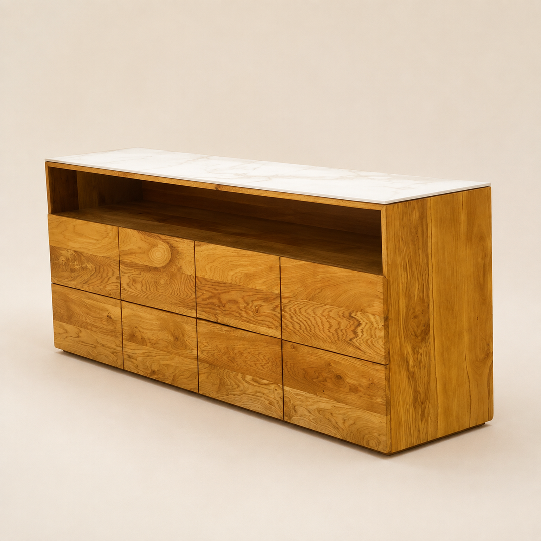 Arizona Oak Server — opposite three-quarter view