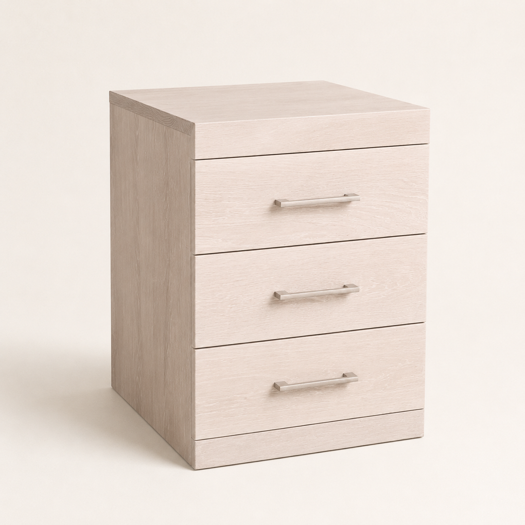 Becca Oak Pedestal — opposite angle