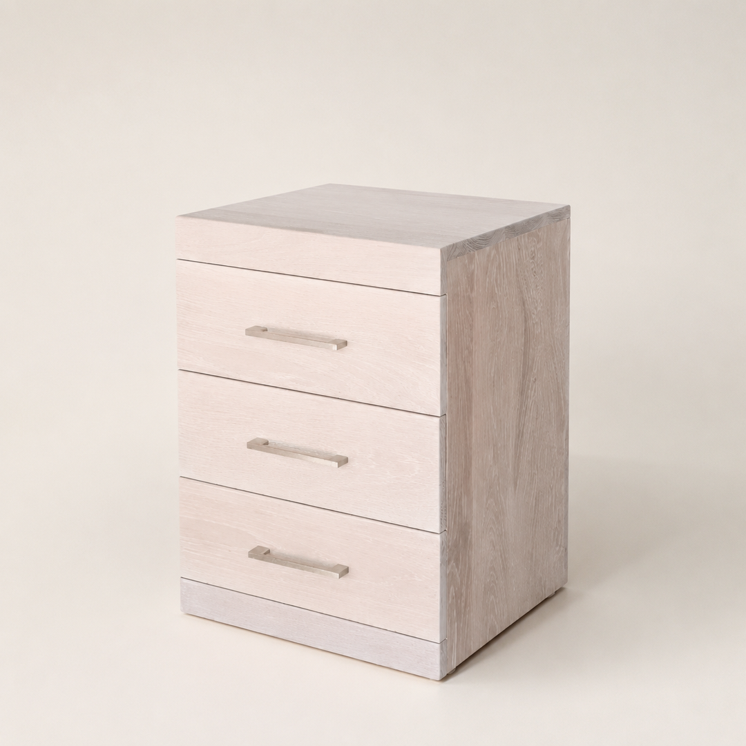 Becca Oak Pedestal — side view