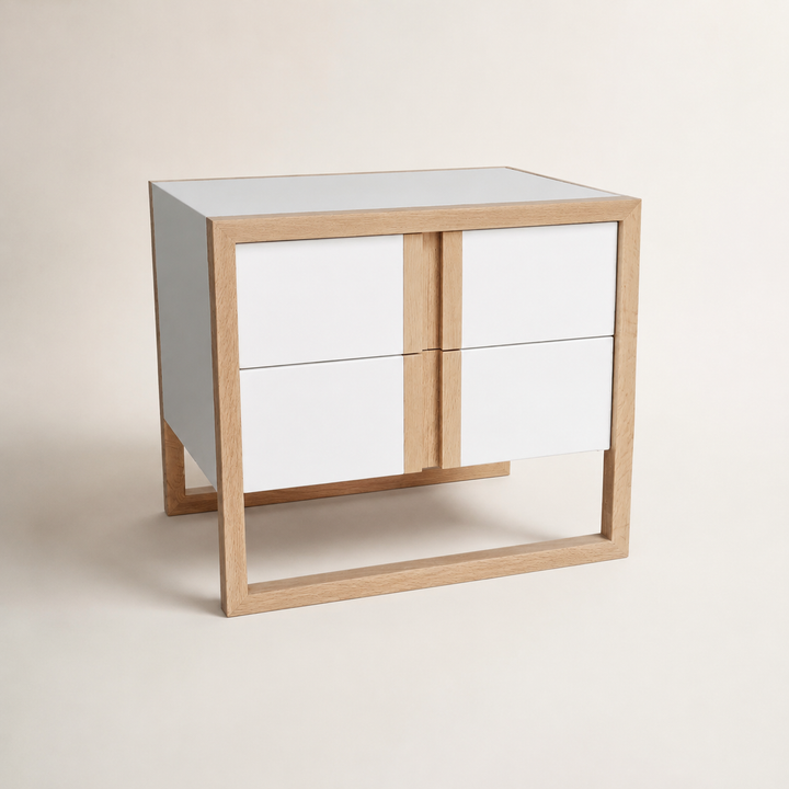 Berger White MDF Pedestal — opposite angle