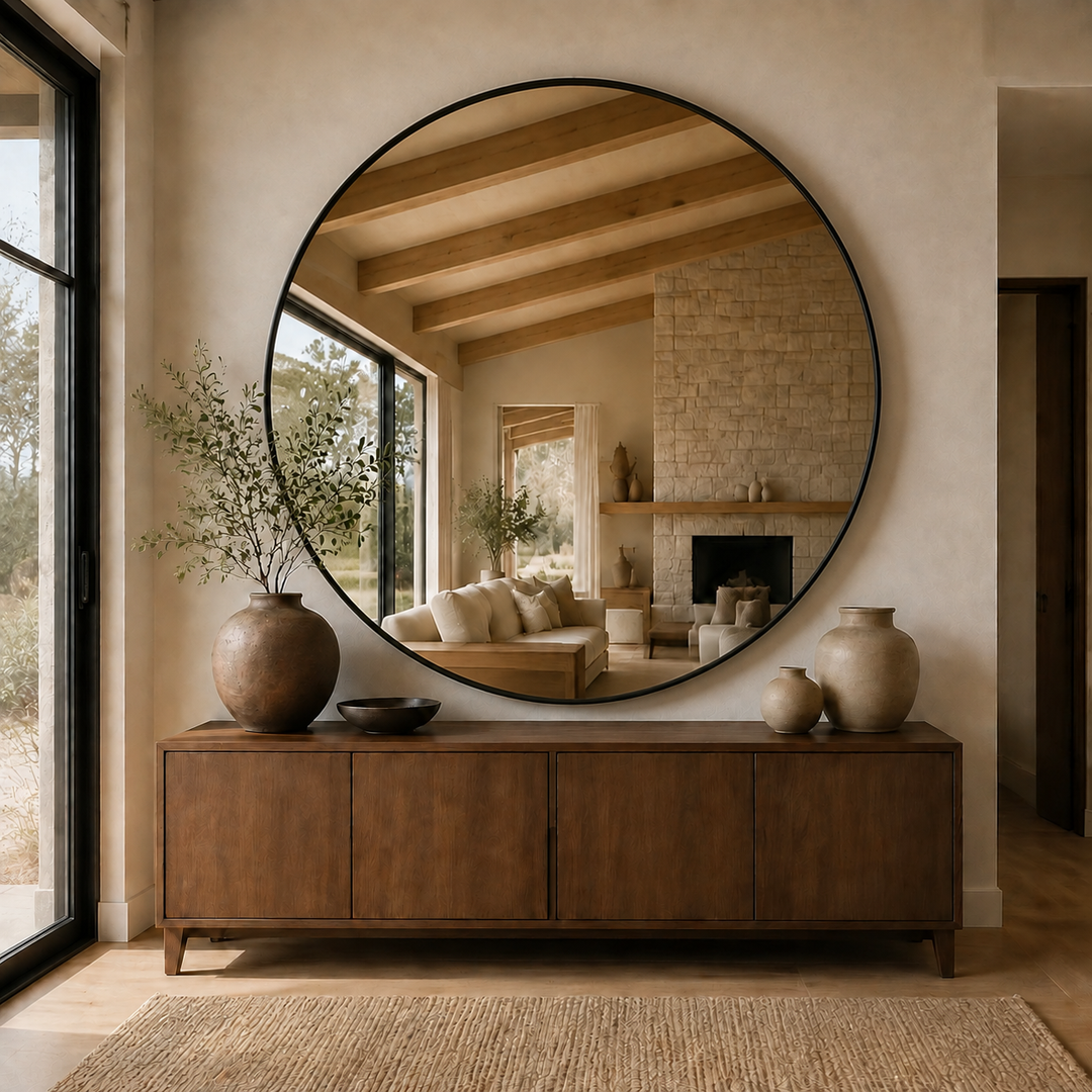 Bespoke Round Mirror 1500mm diameter in a refined South African interior