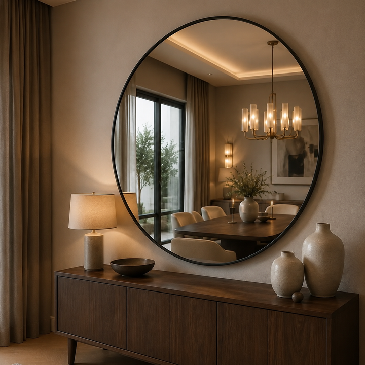 Bespoke Round Mirror 1500mm diameter - opposite angle