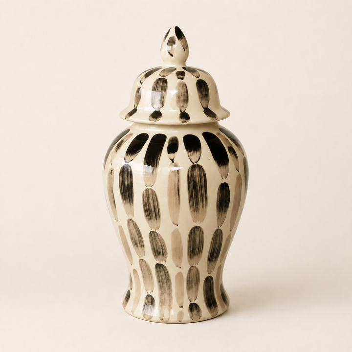 Black Stripe Ginger Jar 47x23cm – catalogue view | Unique Boys