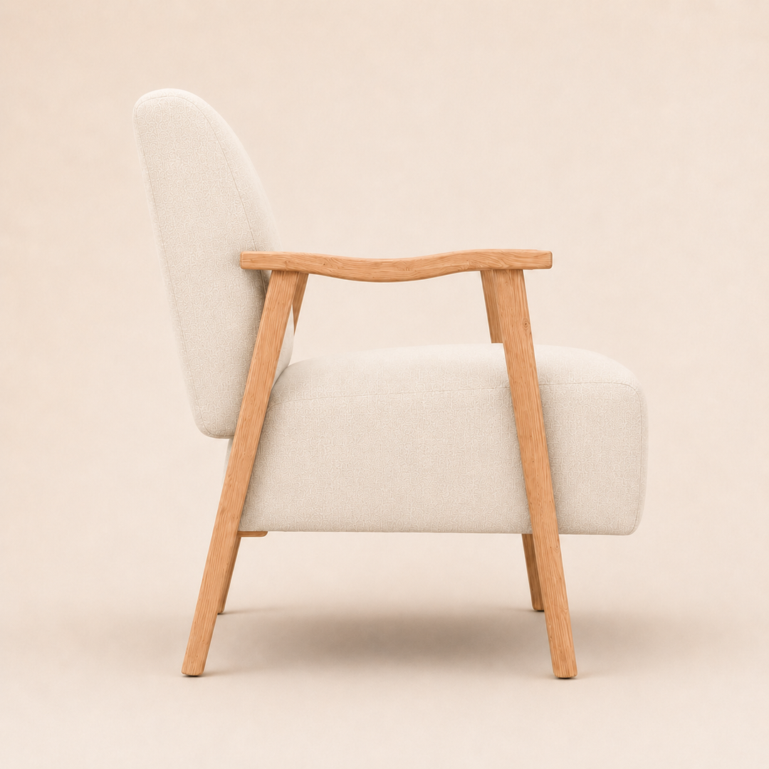Bordeaux Occasional Chair - Mercis Linen Fabric - side profile
