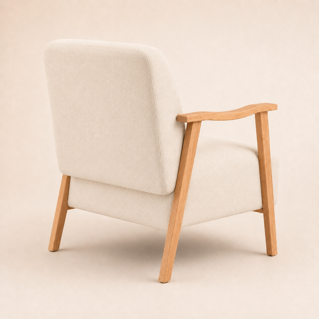 Bordeaux Occasional Chair - Mercis Linen Fabric - rear angle
