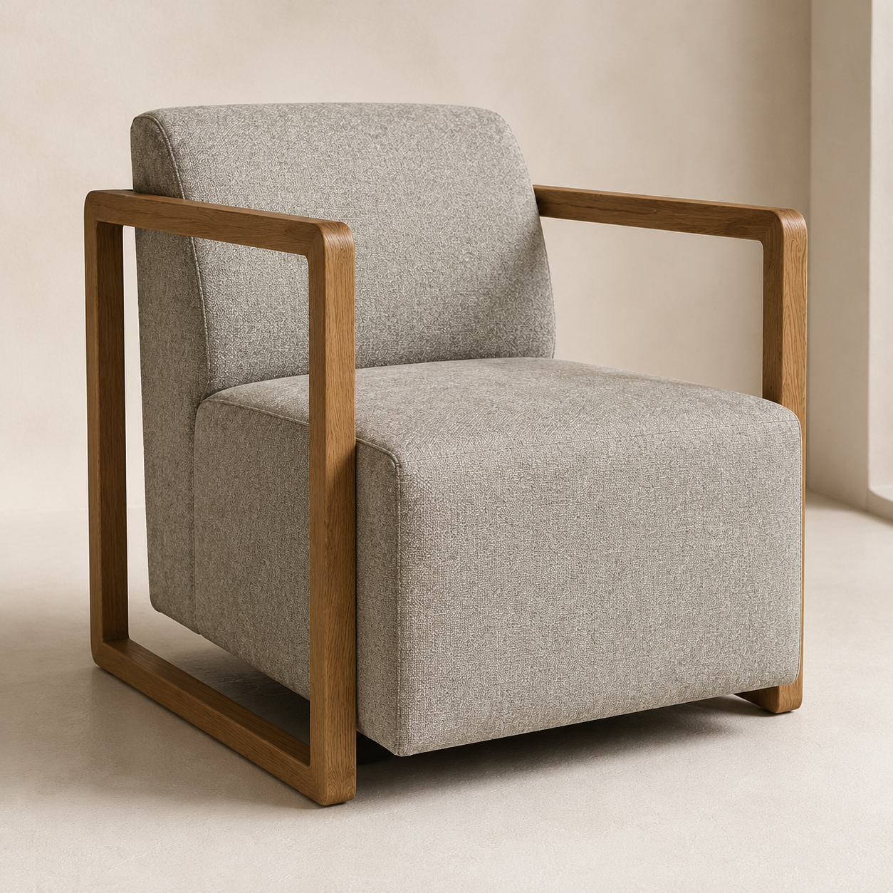 Boston Accent Occasional Chair Oak - opposite three-quarter view