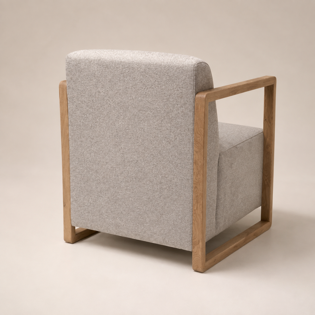 Boston Accent Occasional Chair Oak - rear angle
