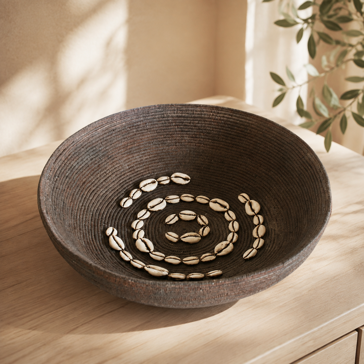 BOWL WITH COWRIE SHELLS DESIGN 12X36.5CM lifestyle view
