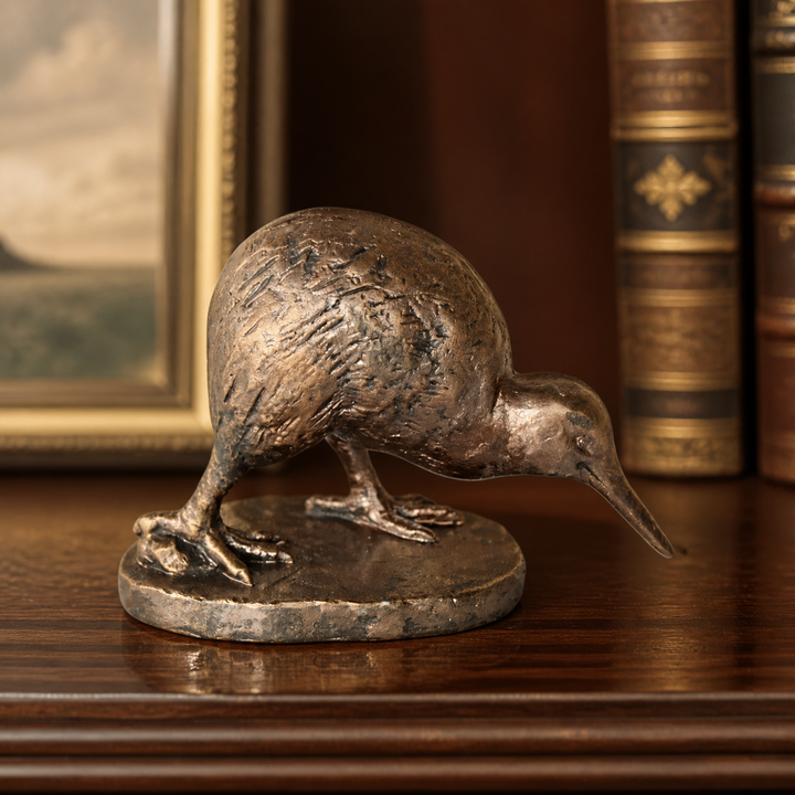 Bronze kiwi on stand - luxury lifestyle
