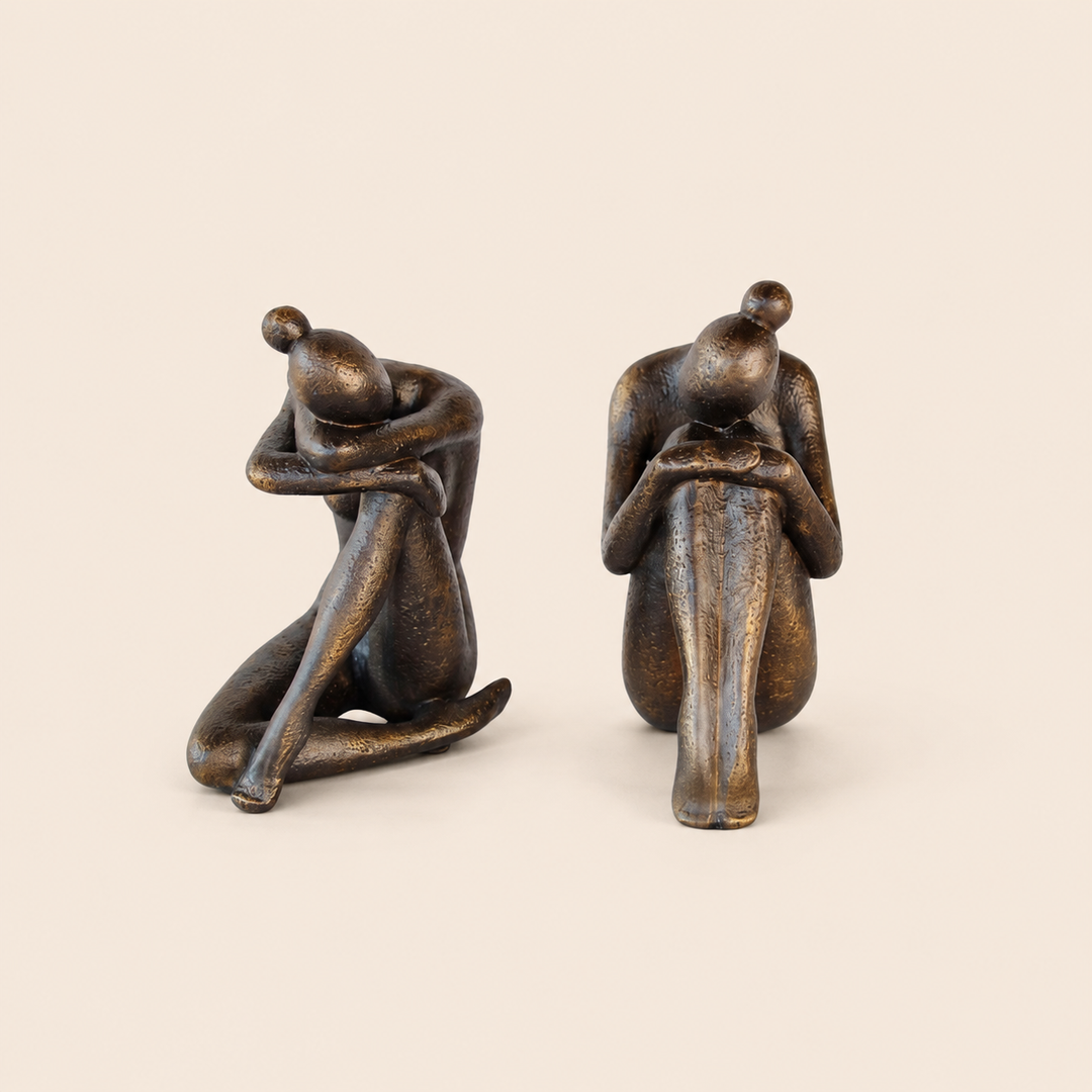 Bronze colour lady bookends set of two – catalogue view