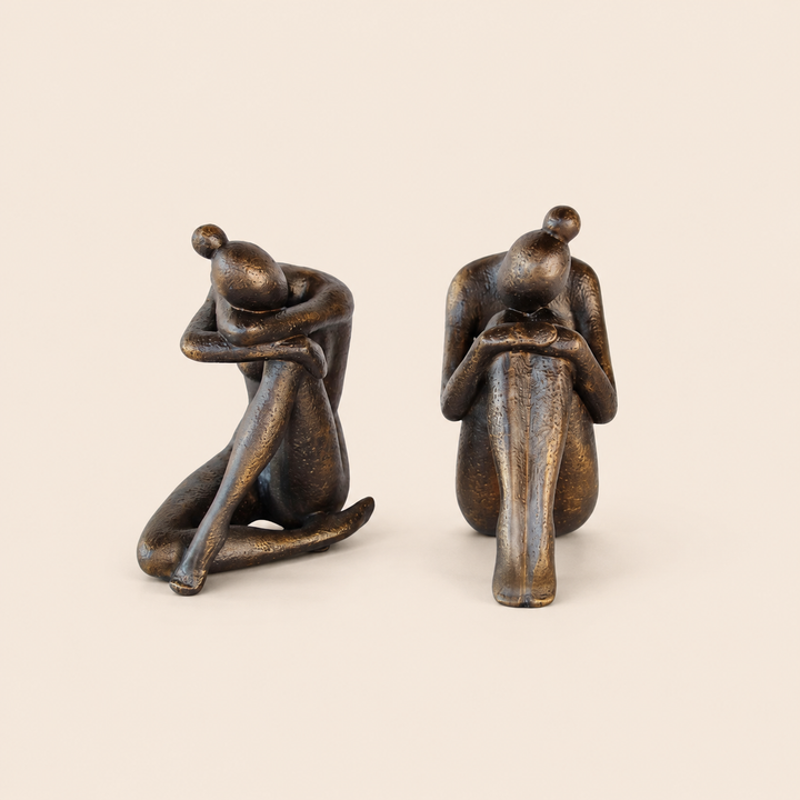 Bronze colour lady bookends set of two – catalogue view