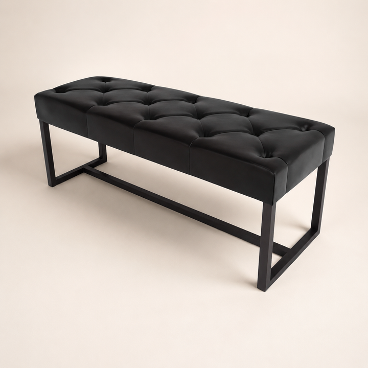Brooklyn Ottoman deep button mercis leather mania — rear angle
