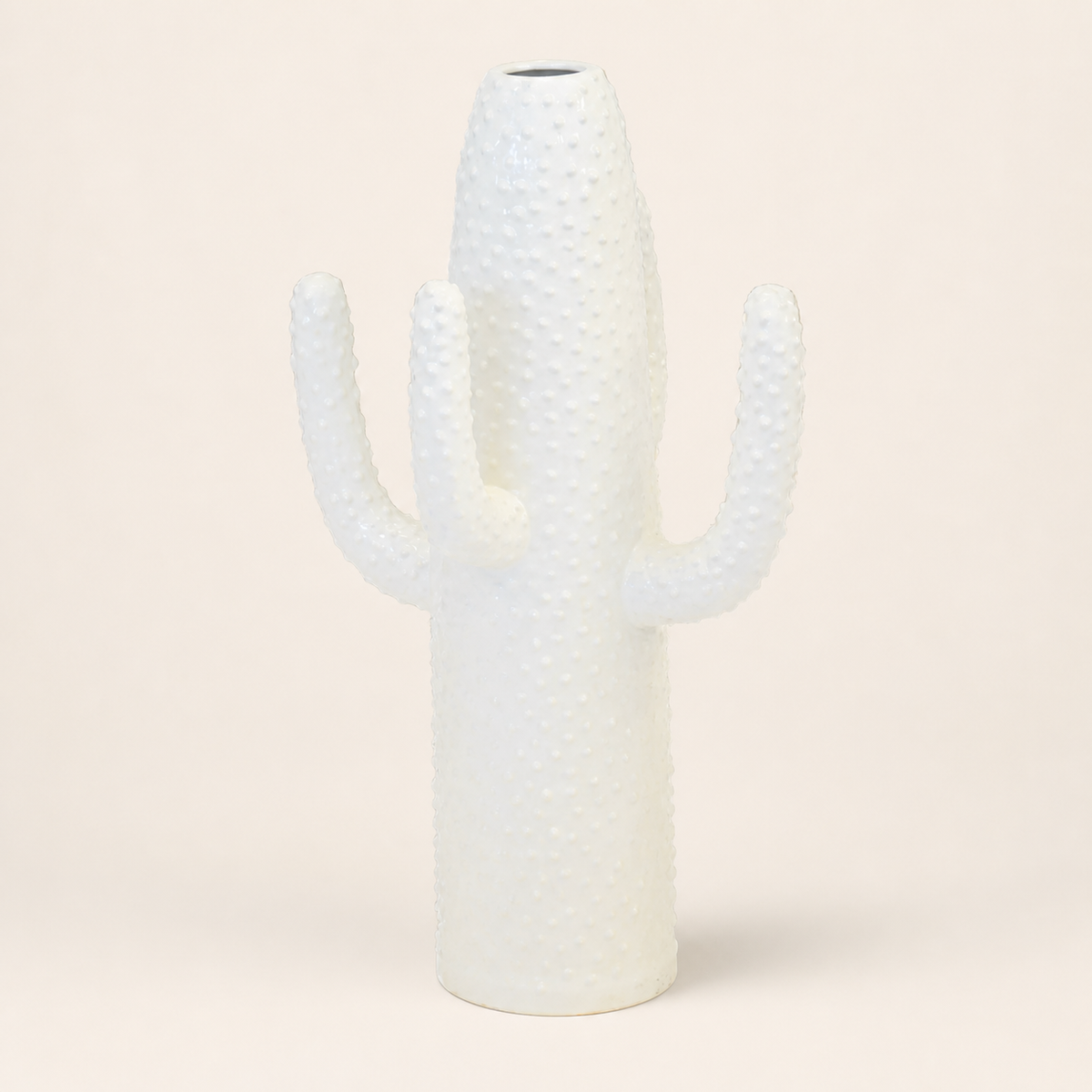 Ceramic cactus vase white large - catalogue