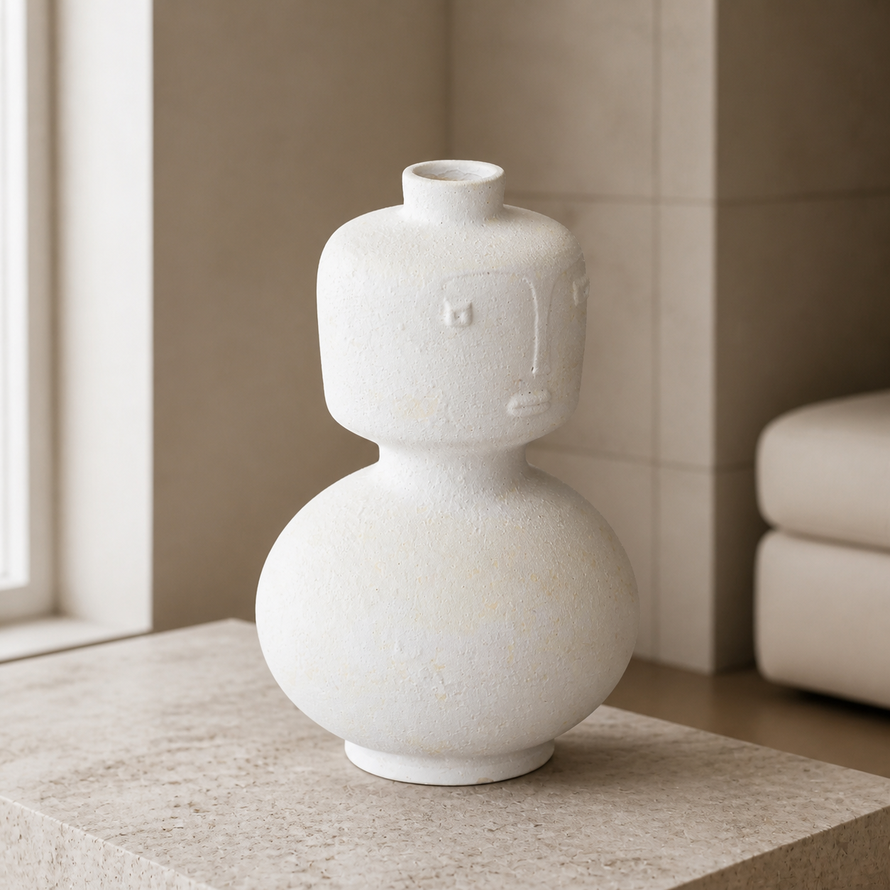 Ceramic Face Vase White - luxury lifestyle