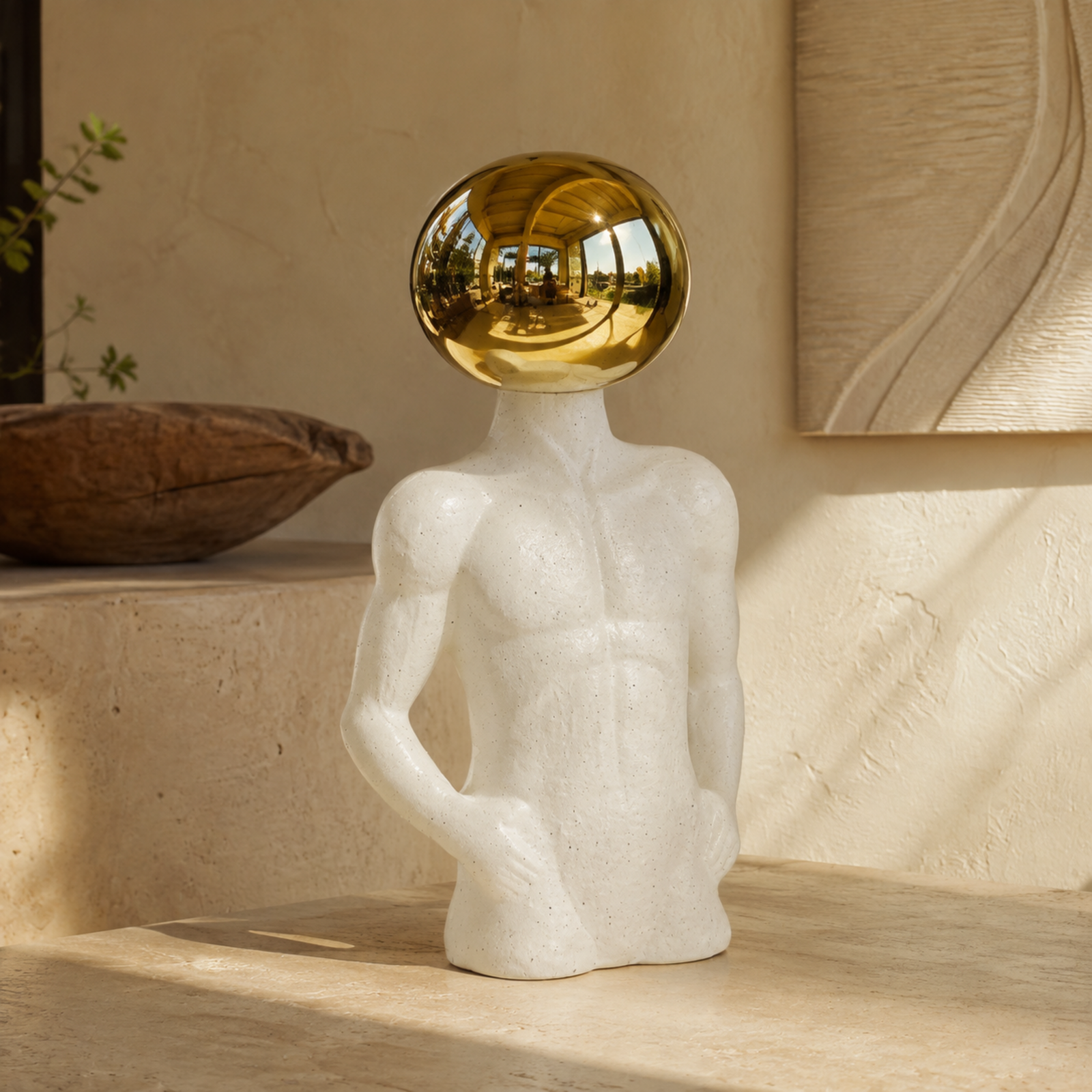 Ceramic Figurine Round Head — luxury interior lifestyle view