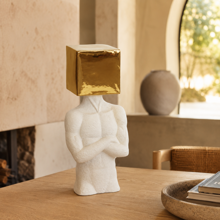 Ceramic Figurine Square Head — luxury interior lifestyle view