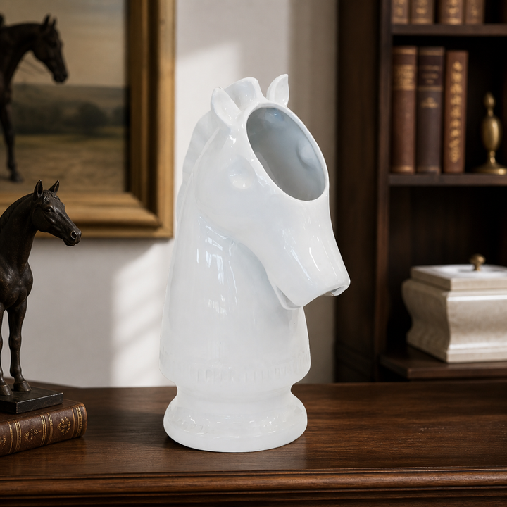 Ceramic horse bust white - luxury lifestyle