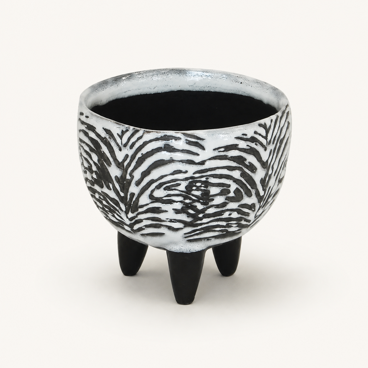 Ceramic zebra footed small — catalogue product image