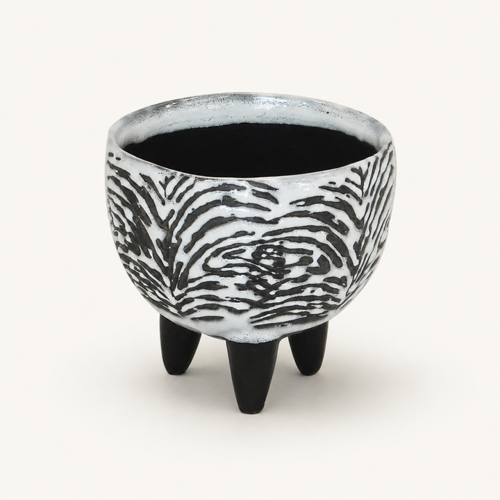 Ceramic zebra footed small — catalogue product image