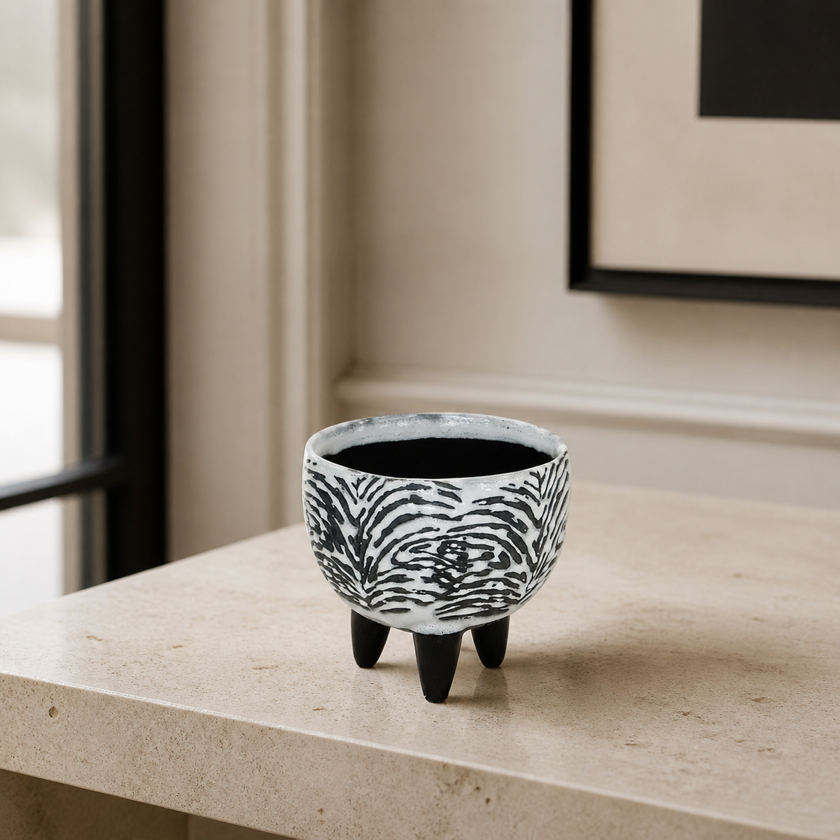 Ceramic zebra footed small — luxury lifestyle image